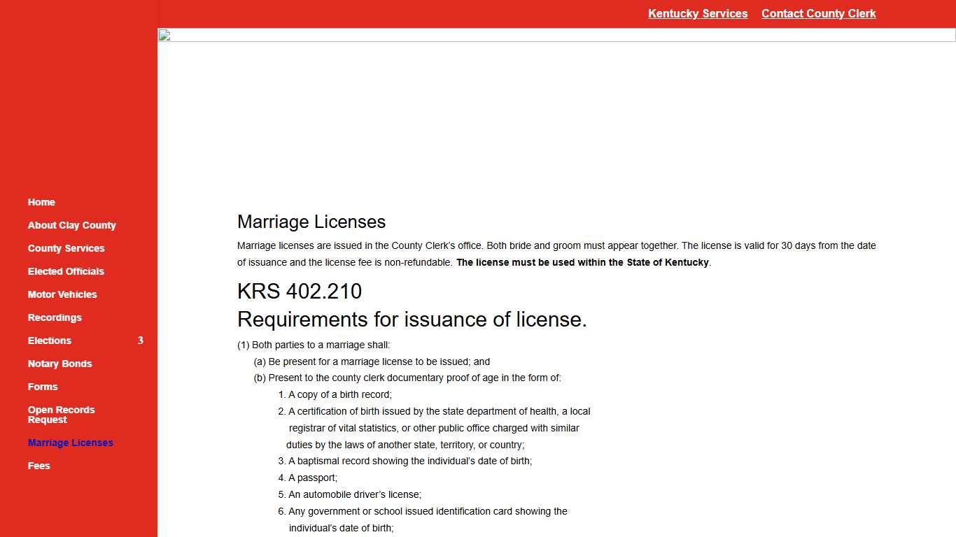 Marriage Licenses | Clay County Clerk